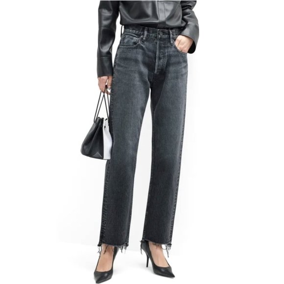 Moussy Vintage Detroit Wide Straight Leg Black Jeans NWT Size 27 - Picture 2 of 15